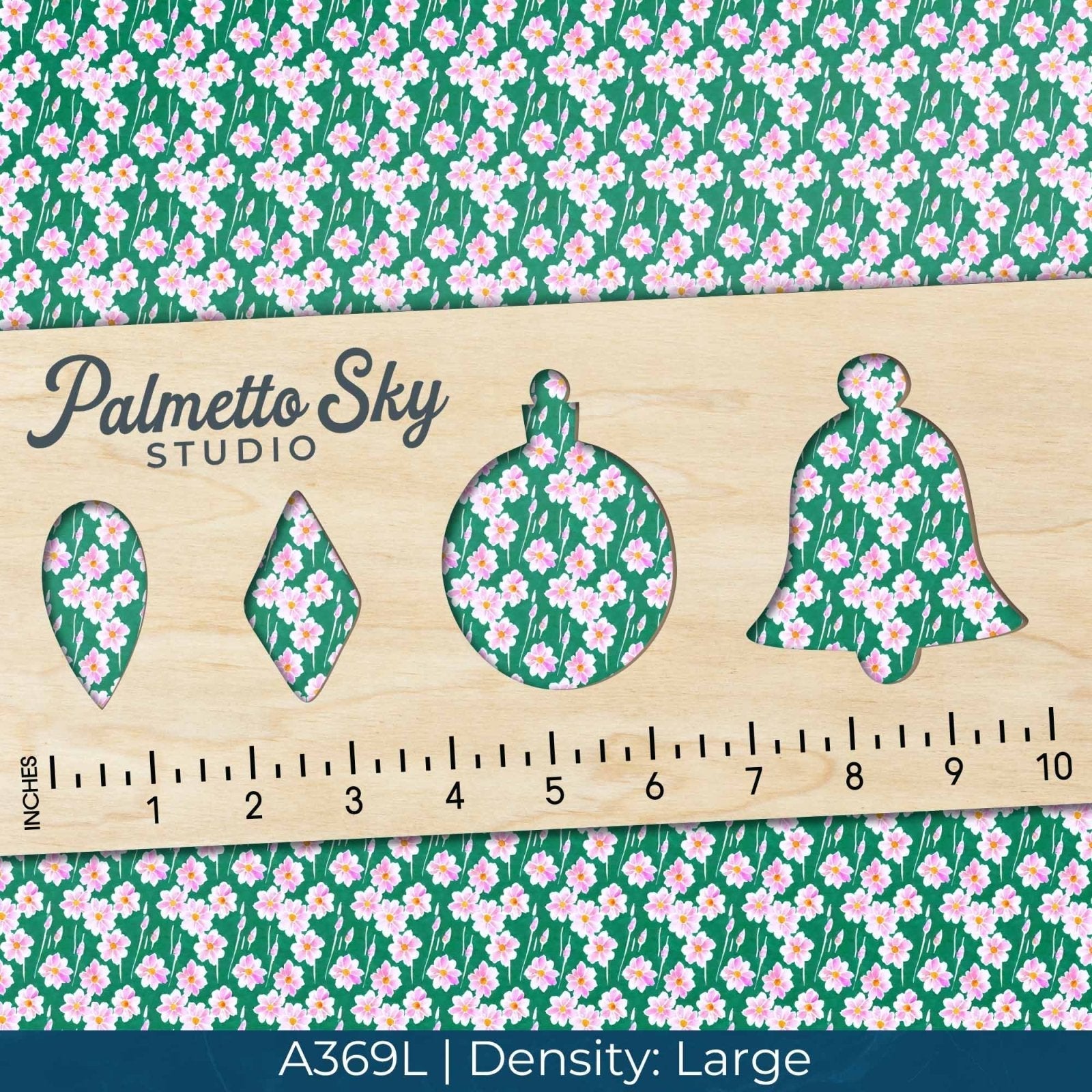 A369 Green Pink Watercolor Spring Flowers - Palmetto Sky Studio