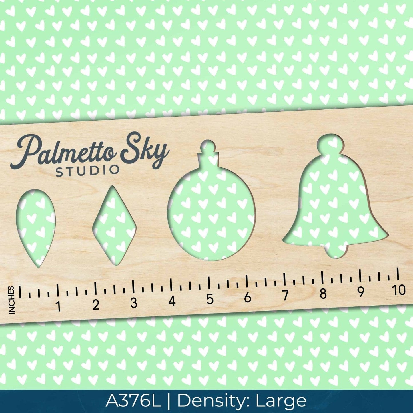 A376 Pastel Green Hearts - Palmetto Sky Studio