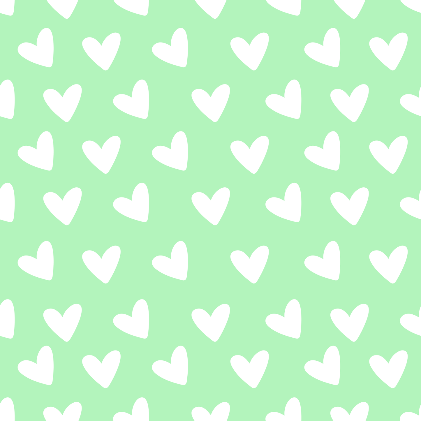 A376 Pastel Green Hearts - Palmetto Sky Studio