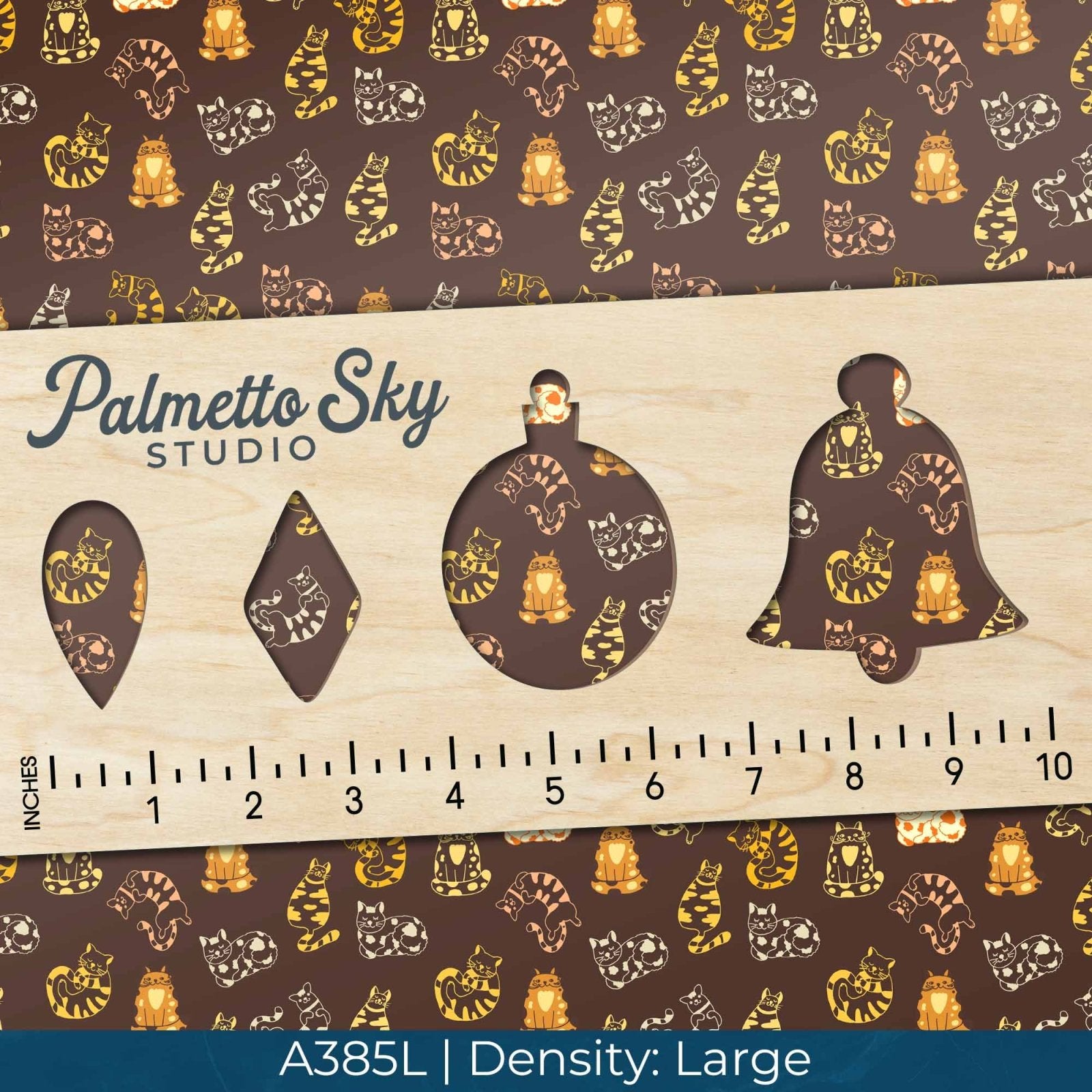 A385 Dark Calico Cats Pattern - Palmetto Sky Studio