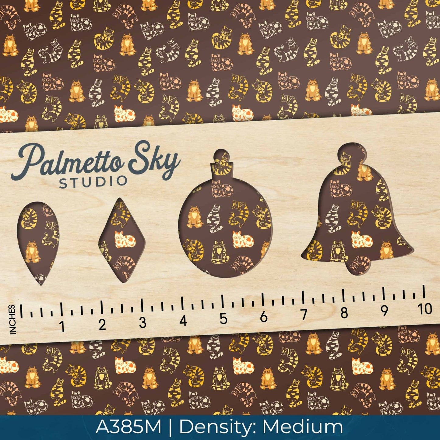 A385 Dark Calico Cats Pattern - Palmetto Sky Studio