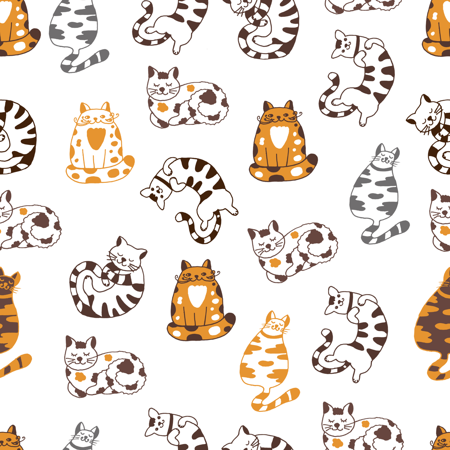 A386 Light Calico Cats Pattern - Palmetto Sky Studio