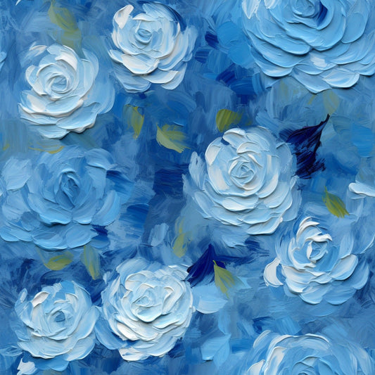A402 Blue Watercolor Floral - Palmetto Sky Studio