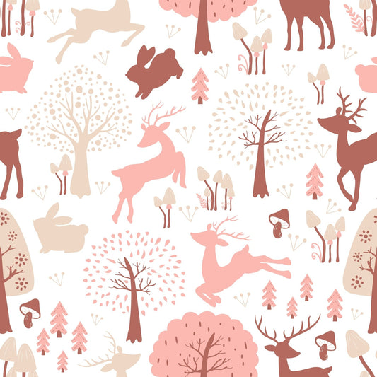 A405 Pink Woodland Pattern - Palmetto Sky Studio