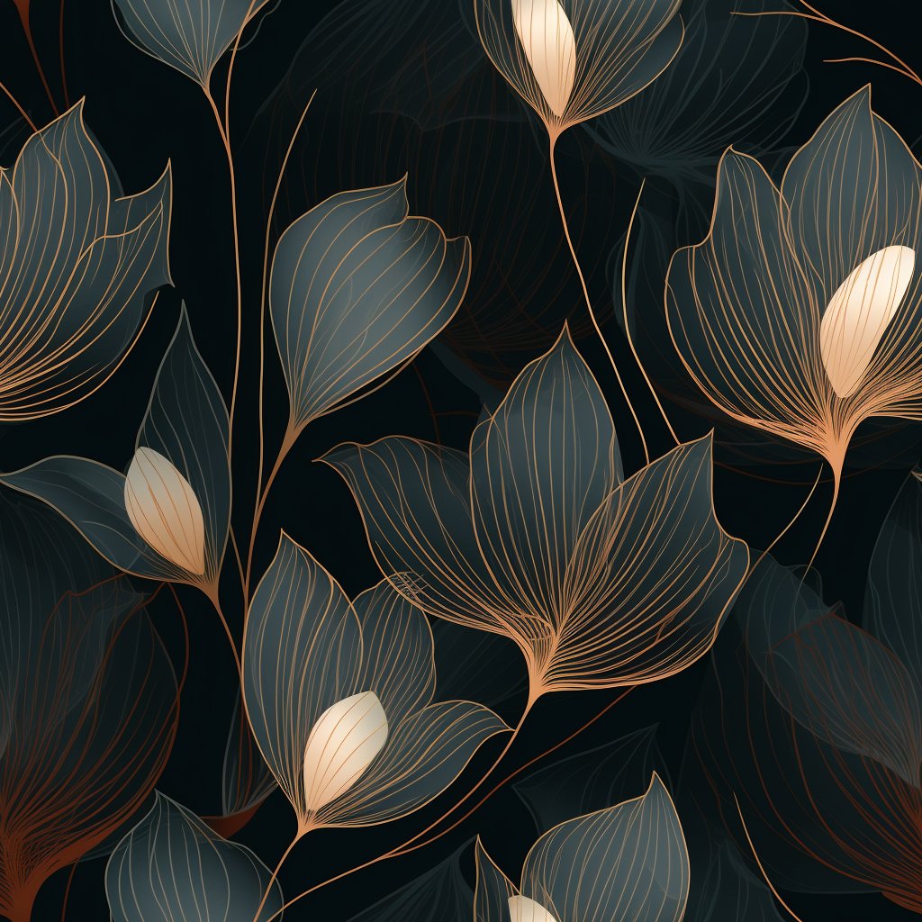 A409 Dark Floral Pattern - Palmetto Sky Studio