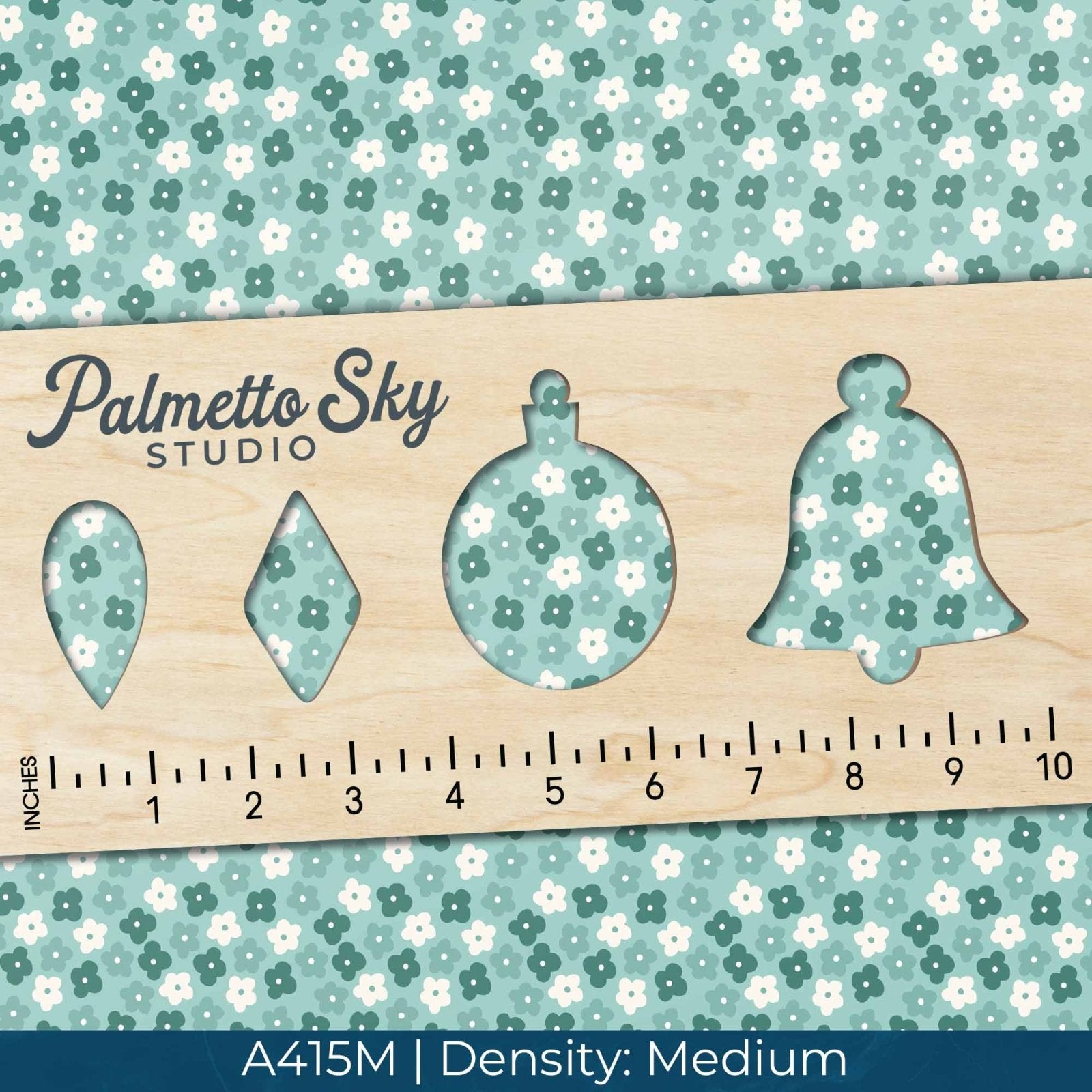 A415 Fun Teal Blossoms - Palmetto Sky Studio