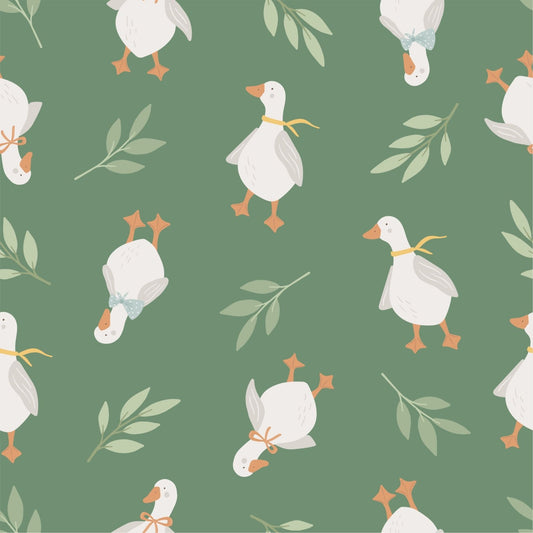 A419 Green Springtime Ducks - Palmetto Sky Studio