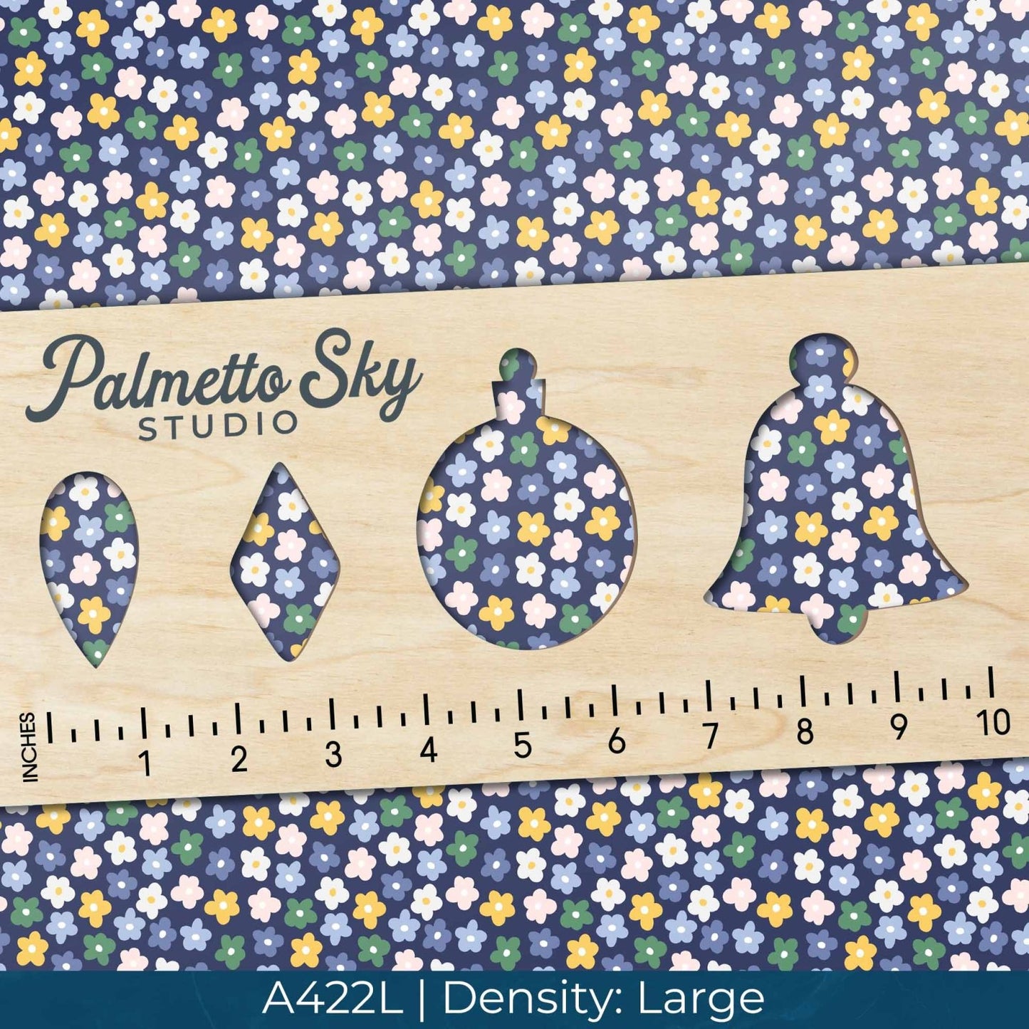 A422 Navy Spring Blossoms - Palmetto Sky Studio