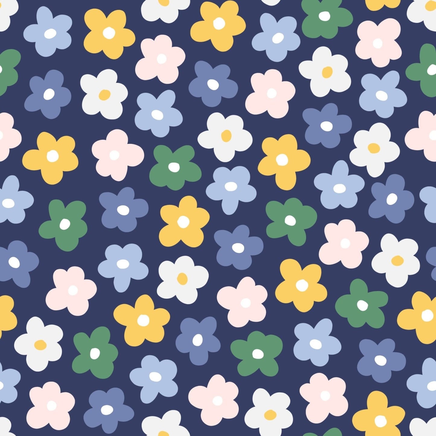 A422 Navy Spring Blossoms - Palmetto Sky Studio